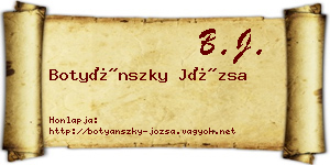 Botyánszky Józsa névjegykártya